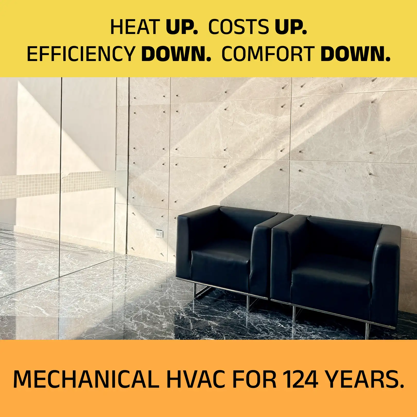 Before: conventional space without biothermal microconditioning