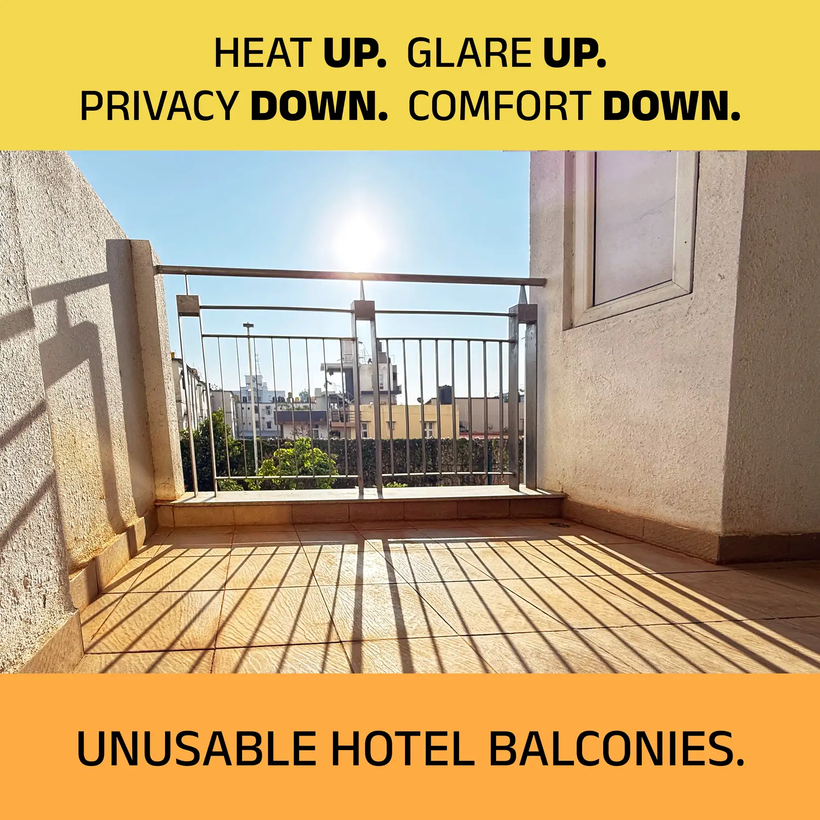 Before: conventional space without biothermal microconditioning