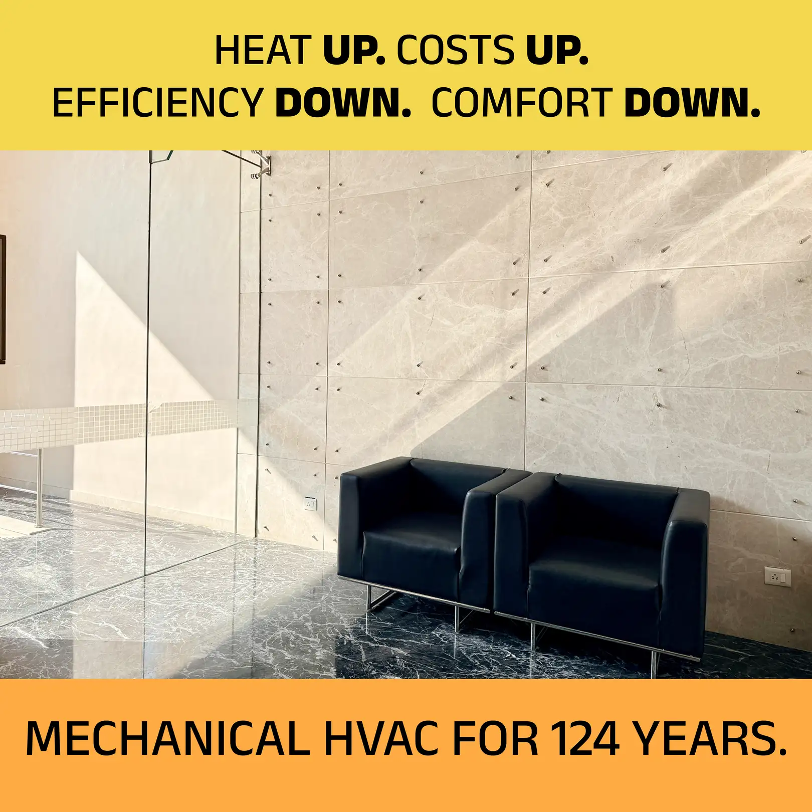 Before: conventional space without biothermal microconditioning