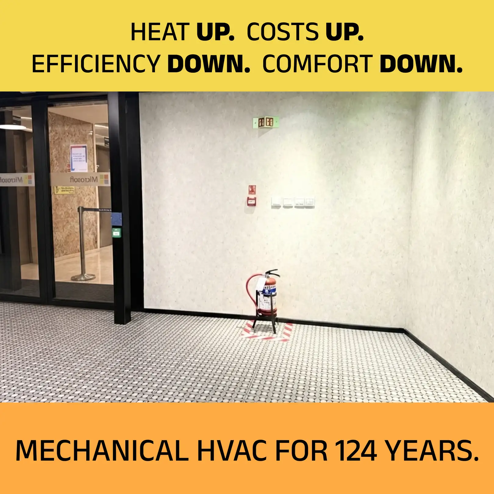 Before: conventional space without biothermal microconditioning