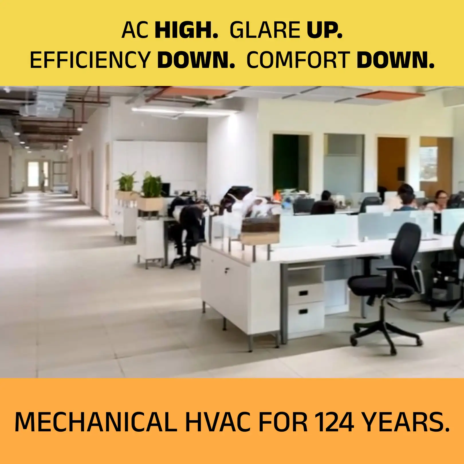 Before: conventional space without biothermal microconditioning